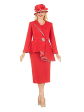 Load image into Gallery viewer, 2pc Scuba Stoned Uneven Peplum Jkt+Skt Suit