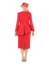Load image into Gallery viewer, 2pc Scuba Stoned Uneven Peplum Jkt+Skt Suit
