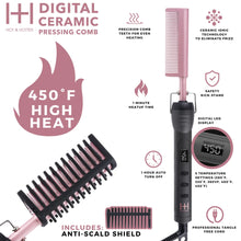 Load image into Gallery viewer, Hot &amp; Hotter Digital Ceramic Pressing Hot Comb, Black &amp; Gold 5967