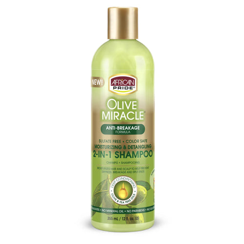 African Pride Olive Miracle 2 N 1 Shampoo 12oz