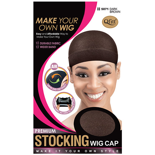 M&M Premium Stocking Wig Cap Dark Brown 5071
