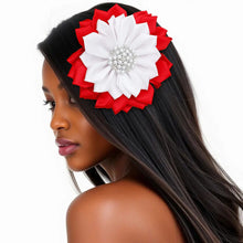 Load image into Gallery viewer, Dst Sorority Red White Flower Pearl Brooch Women