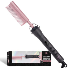 Load image into Gallery viewer, Hot &amp; Hotter Digital Ceramic Pressing Comb Curved Teeth, Rose Gold 5968