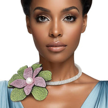 Load image into Gallery viewer, Aka Handcrafted Brilliance Flower Choker Necklace