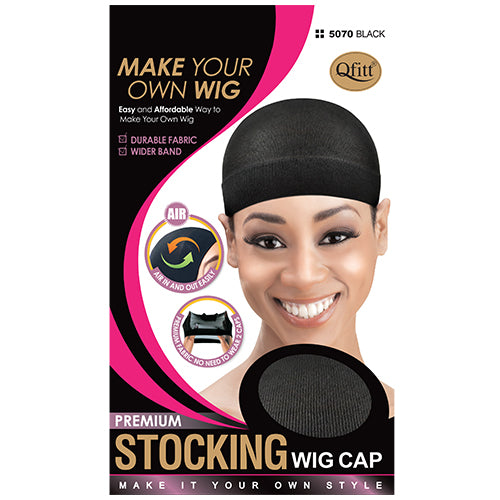M&M Premium Stocking Wig Cap Black 5070