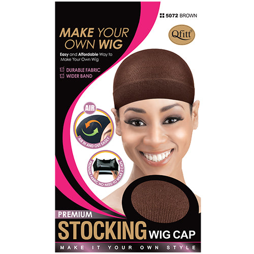 M&M Premium Stocking Wig Cap Brown 5072