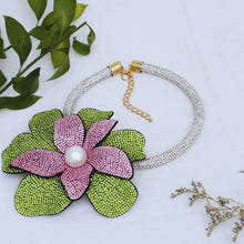 Load image into Gallery viewer, Aka Handcrafted Brilliance Flower Choker Necklace