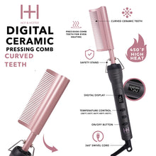 Load image into Gallery viewer, Hot &amp; Hotter Digital Ceramic Pressing Comb Curved Teeth, Rose Gold 5968