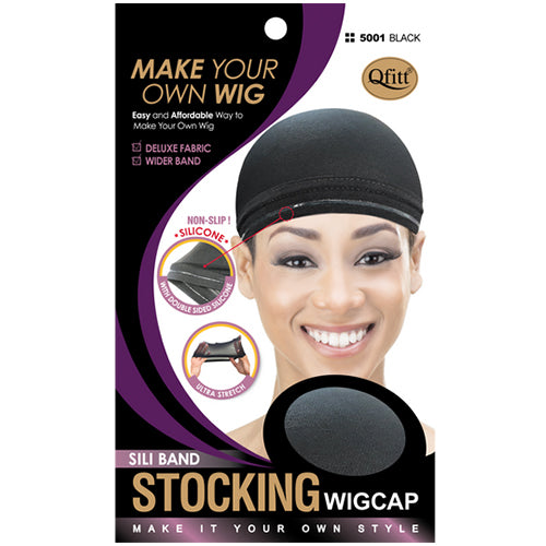 M&M Sili Band Wig Cap Blk 5001
