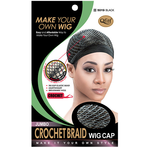 M&M Jumbo Crochet Braid Wig Cap Black 5019