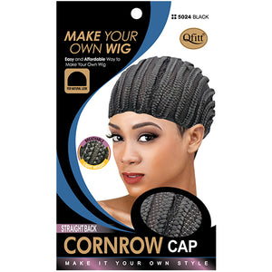 M&M Straight Back Cornrow Cap Black 5024