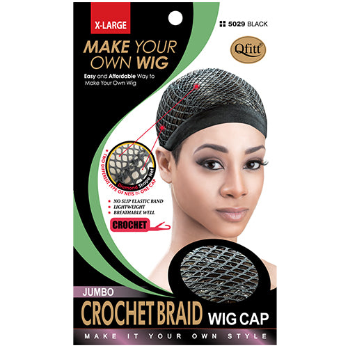 M&M Jumbo Crochet Braid Wig Cap Black 5029