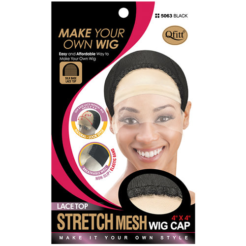 M&M LaceTop Stretch Mesh Wig Cap Black 5063
