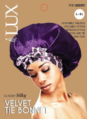 Lux Silk Velvet Tie Bonnet Ast 7111