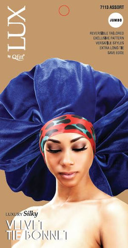 Lux Silk Velvet Tie Bonnet Ast 7113