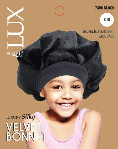 Lux Kid Velvet Bonnet. Onyx 7308