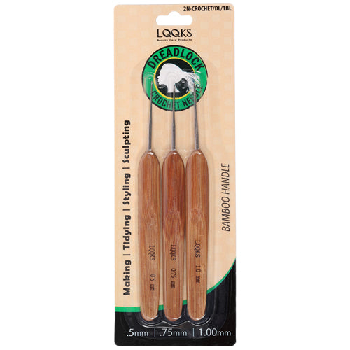 LQQKS BAMBOO HANDLE DREADLOCK CROCHET SINGLE 2N-CROCHET/DL/1BL