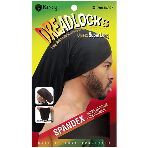 Super Long Spandex Dreadlocks Cap [Black] 706