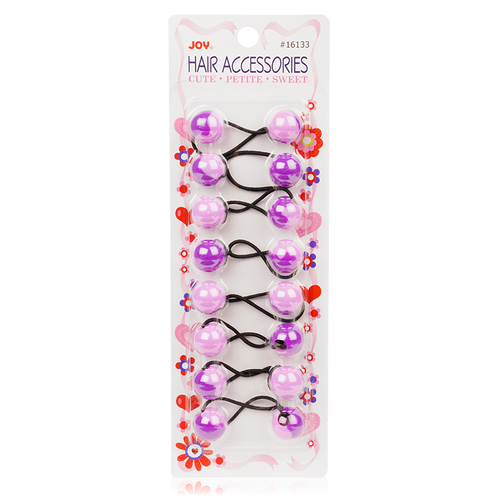 Joy Twin Beads Ponytailers Purple 20mm 8ct