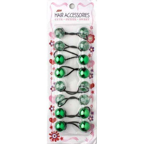 Joy Twin Beads Ponytailers 8Ct Assorted Green