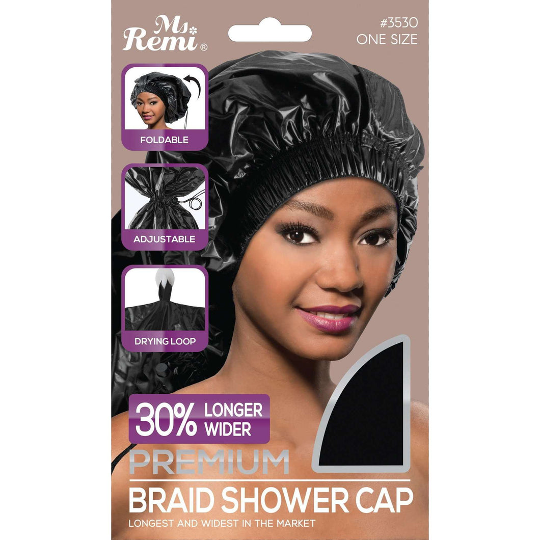 Ms. Remi Max Jumbo Braid Shower Cap Black