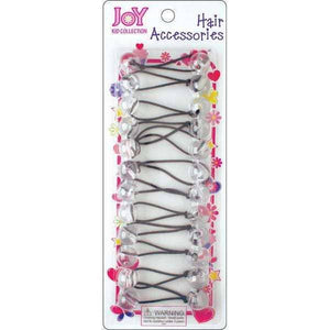 Joy Twin Beads Ponytailers 12Ct Clear