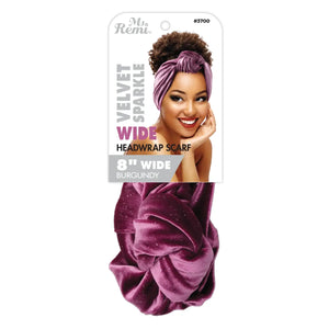 Wide Silky Headwrap Scarf Velvet Sparkle Asst. Color