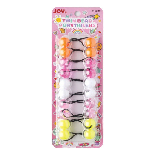Joy Twin Beads Ponytailers 10Ct Clear Multicolor