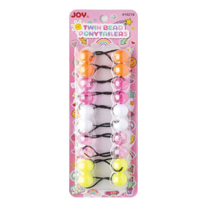 Joy Twin Beads Ponytailers 10Ct Clear Multicolor