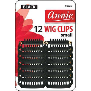 Annie Wig Clips Small 12Ct Black