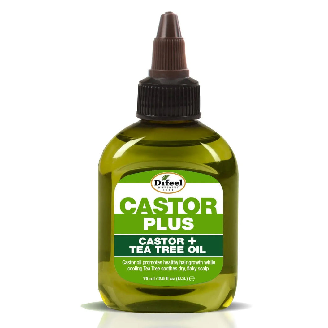 Difeel Premium Castor Plus Tea Tree Pro Growth Scalp Care Oil 2.5oz