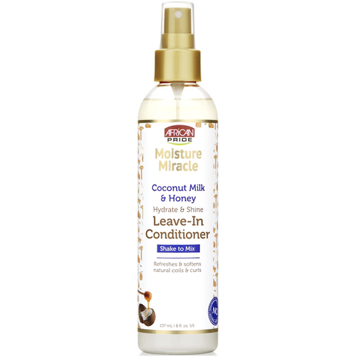 African Pride Moisture Miracle Coconut Milk & Honey Leave In Conditioner Spray 8 fl oz