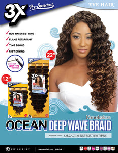 Eve Hair 3X Ocean Deep Wave Braid 12”
