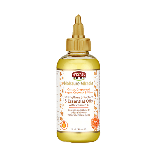African Pride Moisture Miracle 5 Essential Oil with Vitamin E 4 fl oz