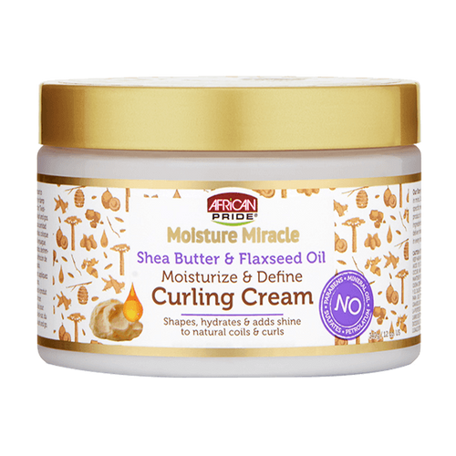 African Pride Moisture Miracle Shea Butter & Flaxseed Oil Curling Cream 12 oz