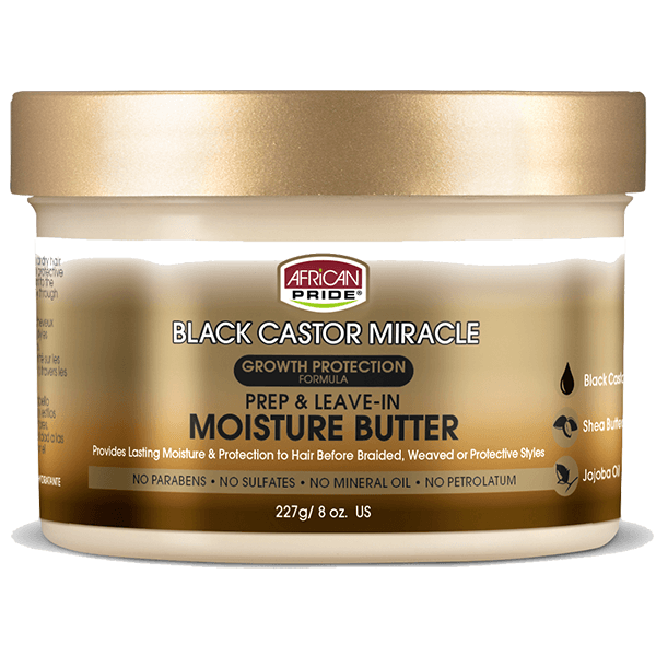 African Pride Black Castor Miracle Prep & Leave In Moisture Butter 8 oz