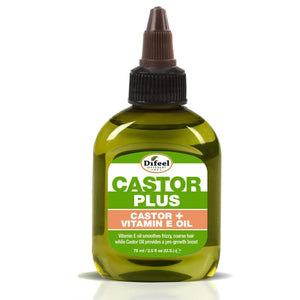 Difeel Premium Castor Plus Vitamin E - Pro-Growth + Anti-Frizz Oil 2.5oz